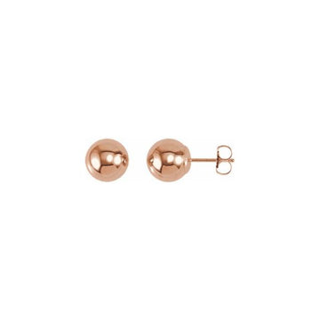 14K Rose 8 mm Ball Earrings